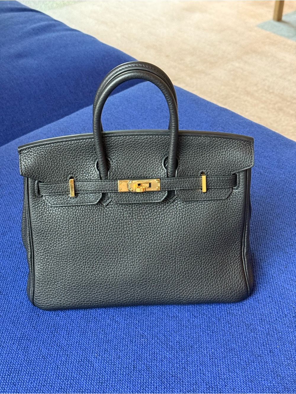 Used Birkin 25 noir with gold hardware